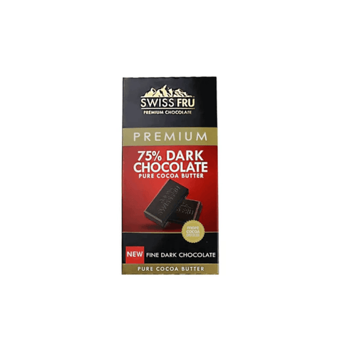 Swiss Fru Premium 75% Dark Chocolate 80g - CAFELAX