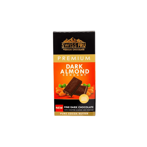 Swiss Fru Premium Dark Almond Chocolate 80g - CAFELAX