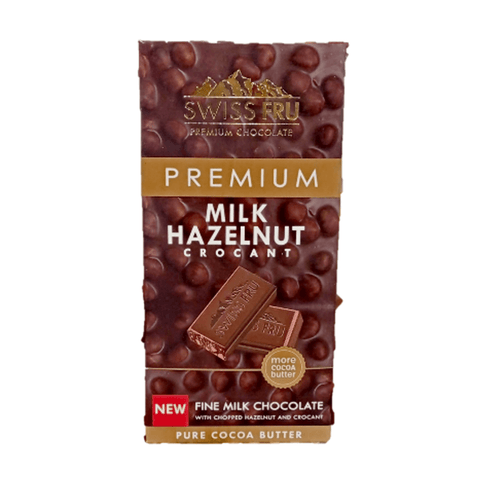 Swiss Fru Premium Milk Hazelnut & Crocant Chocolate 80g
