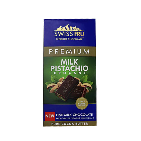 Swiss Fru Premium Milk Pistachio & Crocant 80g