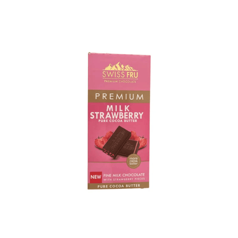 Swiss Fru Premium Milk Strawberry Chocolate 80g - CAFELAX