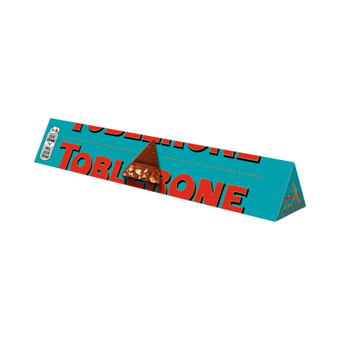 Toblerone Milk Chocolate with Honey & Almond Nougat & Salted Caramel Almond 100g