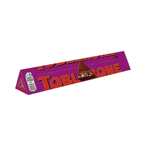 Toblerone Milk Chocolate with Raising & Honey and Almond 100g - CAFELAX