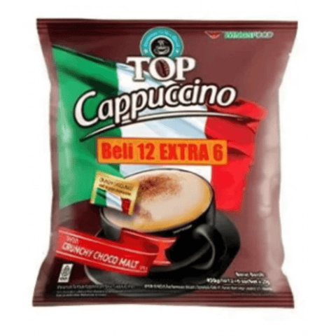 Top Cappuccino With Crunchy Choco Malt Instant Coffee - 18 Sachets
