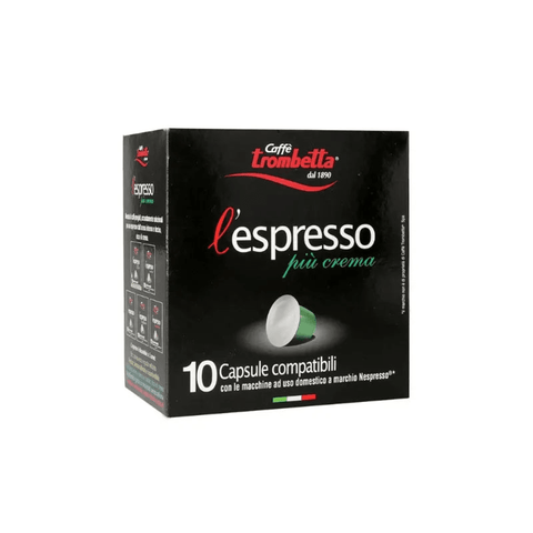 Trombetta Piu Crema Nespresso Coffee Capsules - 10 Capsules - CAFELAX