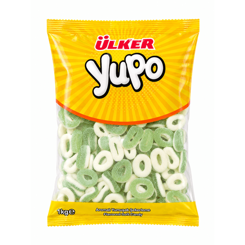 Ulker Yupo Green Apple Flavored Soft Candy 1kg