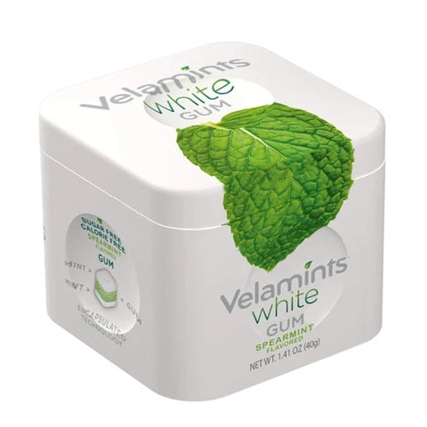 Velamints Sugar Free Spearmint White Gum 40g