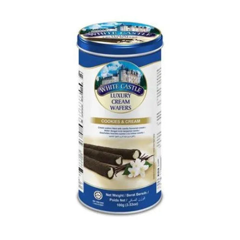 White Castle Luxury Wafers Rolls Cookies & Cream Flavowerd 100g
