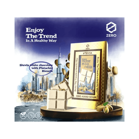 Zero Dubai Trend Chocolate White Chocolate With Pistachio Kunafa 100g - CAFELAX