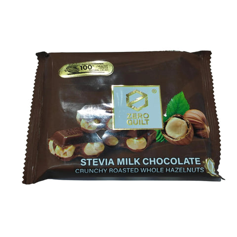 Zero Guilt Stevia Milk Chocolate & Crunchy Roasted Whole Hazelnut 85g