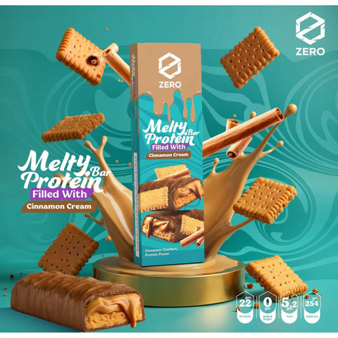 Zero Melty Protein Bar Filled With Cinnamon Cream 16g Protein 50g