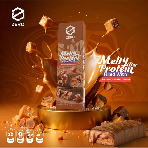 Zero Melty Protein Bar Filled with Salted Caramel Cream 16g Protein 50g