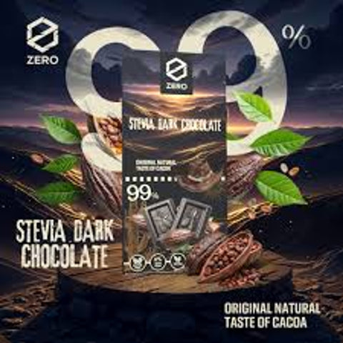 Zero Stevia Dark Chocolate 99% No Added Sugar 85g