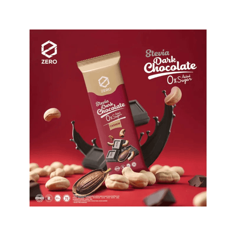 Zero Stevia Dark Chocolate With Cashew 45g - CAFELAX