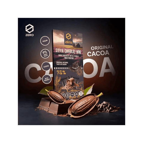 Zero Stevia Dark Chocolate With Whey Protein Chocolate 85g - CAFELAX
