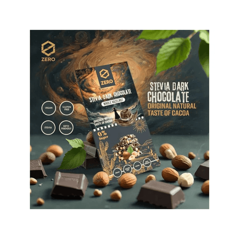Zero Stevia Dark Chocolate With Whole Hazelnut Chocolate 85g - CAFELAX