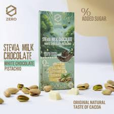 Zero Stevia White Chocolate Pistachio 85g