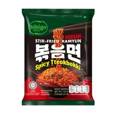 bibigo Korean Stir-Fried Ramyun Spicy Tteokbokki 122g