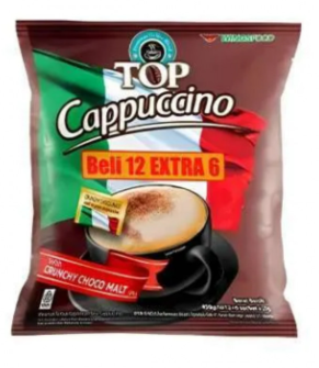 Top Cappuccino With Crunchy Choco Malt Instant Coffee - 18 Sachets