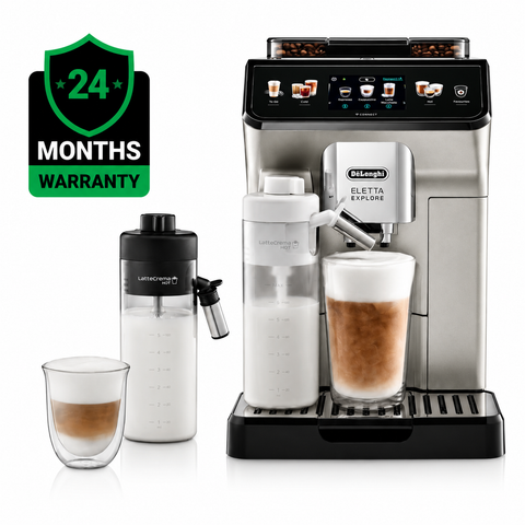De'Longhi Eletta Explore Bean To Cup Espresso Machine - +50 Hot & Cold Drinks ECAM450.65.S