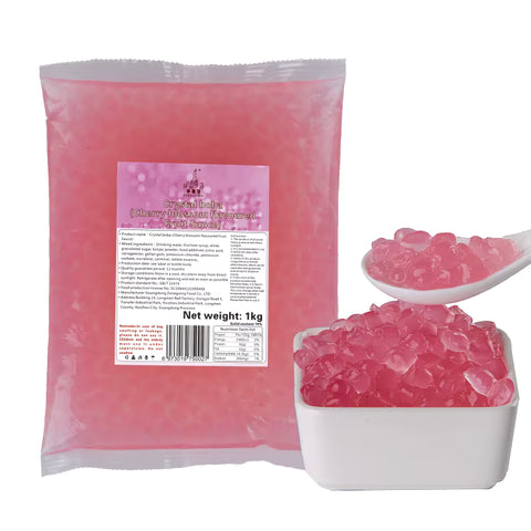 Crystal Agar Pearl Boba Peach Flavor 1 Kg