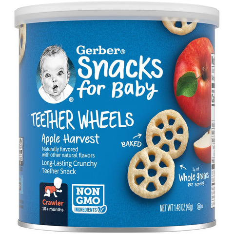 EX:" 17-3-2026 "Gerber Snacks For Baby Teether Wheels Apple Harvest 42g
