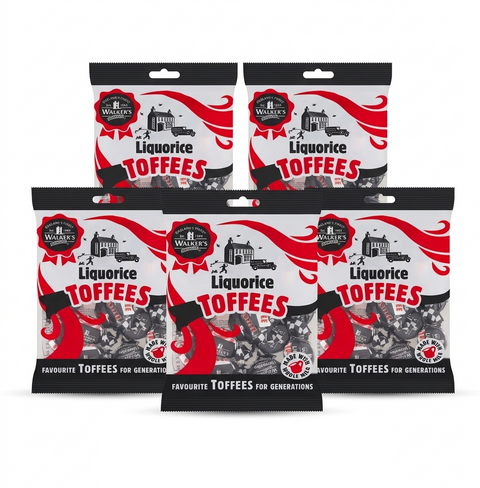 5 * Walkers Liquorice Toffees 150g - 750g