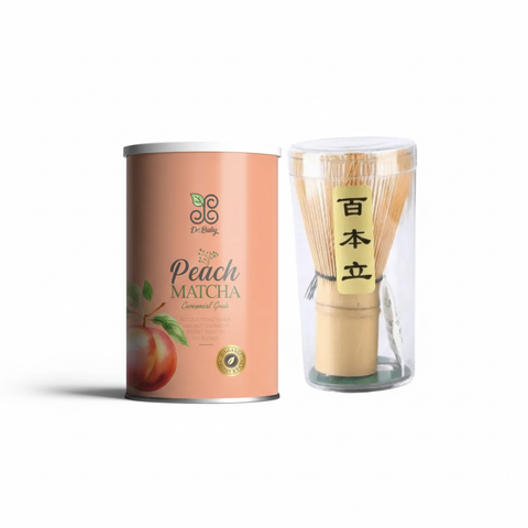 Dr.Baby Peach Matcha 200g + Matcha Traditional Whisk Scoop Spoon