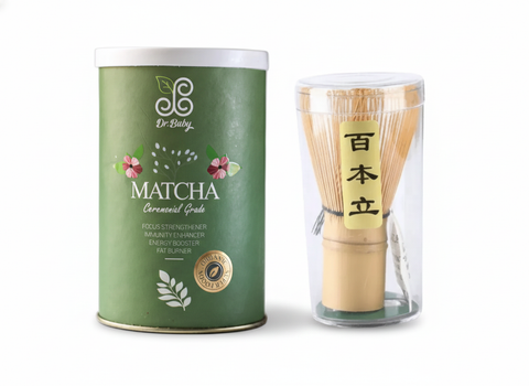 Dr.Baby Ceremonial Matcha 125g + Matcha Traditional Whisk Scoop Spoon