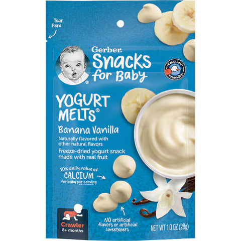 Gerber Snacks For Baby Yogurt Melts Banana Vanilla 28g