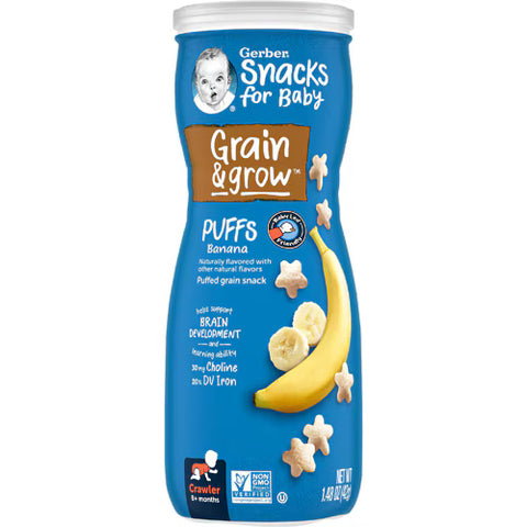 Gerber Snacks For Baby Grain & Grow Puff Snack Banana 42g