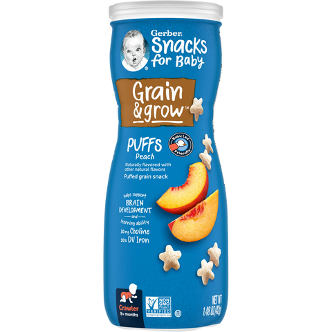 Gerber Snacks For Baby Grain & Grow Puff Snack Peach 42g