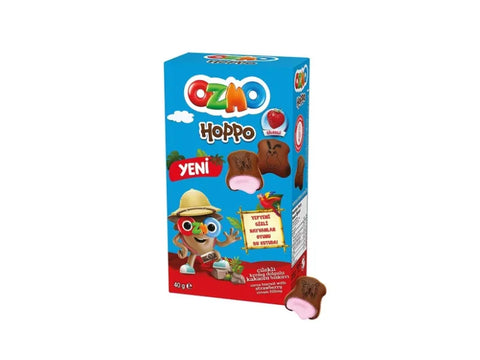 Ozmo Hoppo Biscuits with Strawberry Cream 40g - CAFELAX