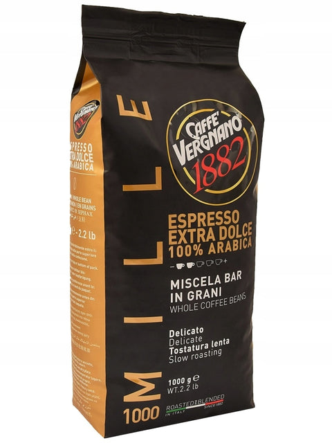 Caffè Vergnano 1000 Extra Dolce 100% Arabica Whole Beans Coffee 1 Kg