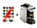 Nespresso Zenius Professional Capsules Espresso Machine - Silver + 50 Nespresso Professional Variant Capsules +Double Glass Espresso Cup - CAFELAX