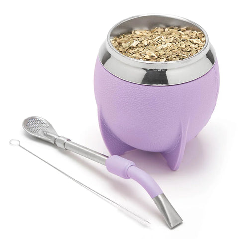 Balibetov Torpedo Stainless Steel Yerba Mate Gourd Set (Purple)