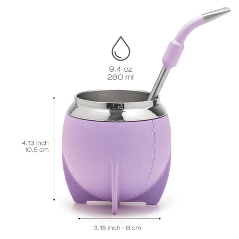 Balibetov Torpedo Stainless Steel Yerba Mate Gourd Set (Purple)