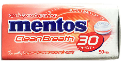 Mentos Clean Breath Peach Mints Gum 35g Mentos