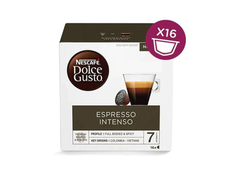 "Best Before: 31-8-2024" Nescafe Espresso Intenso Dolce Gusto Coffee Capsules - 16 Capsules