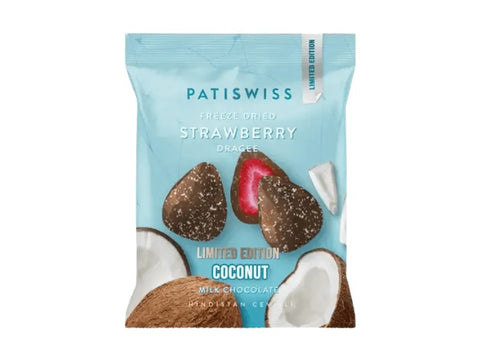 Patiswiss Coconut Milk Chocolate Freeze Dried Strawberry Dragee 50g - CAFELAX