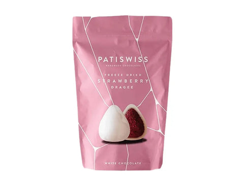 Patiswiss White Chocolate Dried Strawberry Dragee 80g - CAFELAX