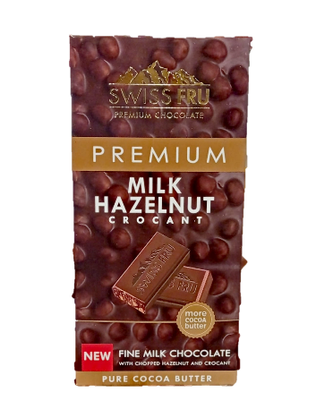 Swiss Fru Premium Milk Hazelnut & Crocant Chocolate 80g