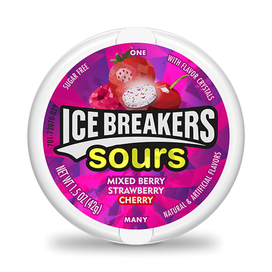 Ice Breakers  Sours Mixed Berry, Strawberry, Cherry 42g