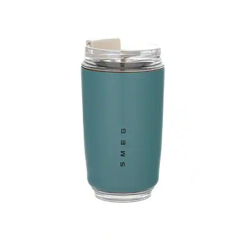SMEG Stainless Steel Insulated Vacuum Coffee Wall Travel Mug 240ml - Blue Mutt