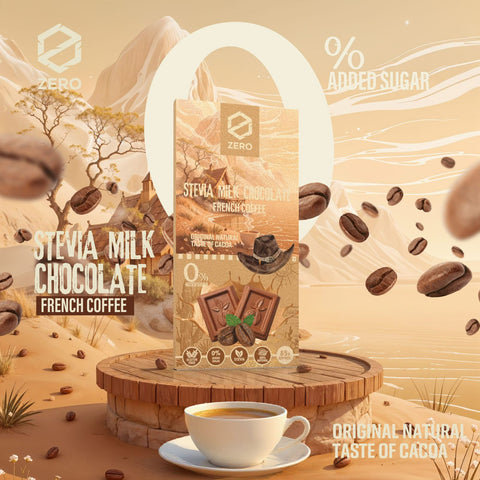 Zero Stevia Milk Chocolate French Coffee 0% Added Sugar 85g