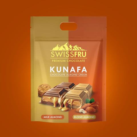 Swiss Fru Kunafa Milk & Blond Almond Cream Premium Chocolate 250g