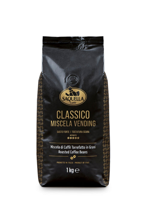 Saquella Classico Miscela Vending Whole Beans Coffee 1Kg