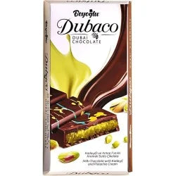 Beyoglu Dubaco Dubai Chocolate Sytle Milk Chocolate With Kadayif And Pistachio Cream 95g