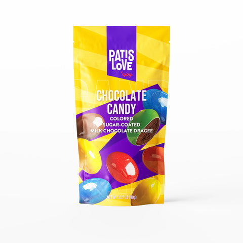 Patis Love Chocolate Candy Colored Sugar Milk Chocolate Coated Dragee 90g