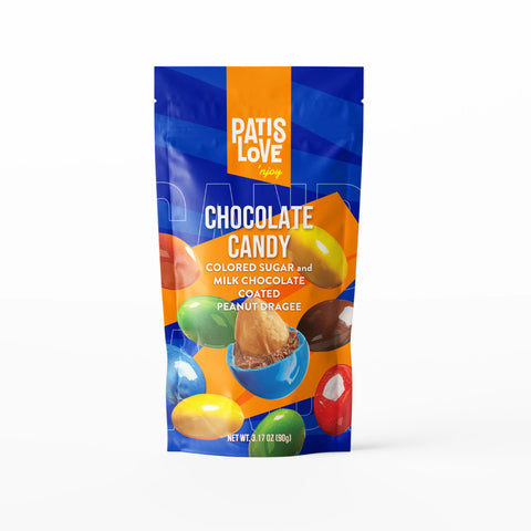 Patis Love Chocolate Candy Colored Sugar Milk Chocolate Coated Panut Dragee 90g